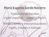 María Eugenia Gordo Navarro - Traducciones juradas e interpretaciones